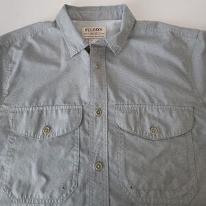 Filson Men's Performance Gray Twin Lakes Short Sleeve Shirt Size M